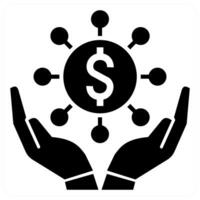Donation Crowd Funding icon concept in black color vector