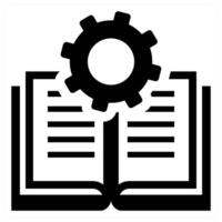 E Book Settings icon concept in black color vector