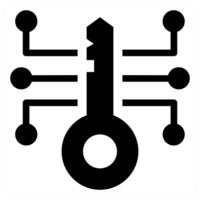 Digital Key icon concept in black color vector