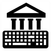 E Banking icon concept in black color vector