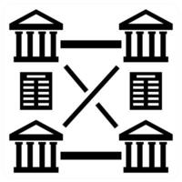 Distributed Ledger icon concept in black color vector