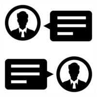 Discussion icon concept in black color vector
