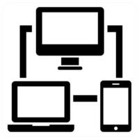 Device Connectivity concept in black color vector