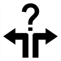 Dilemma icon concept in black color vector
