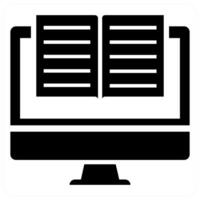 E Books icon concept in black color vector