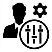 Disciplined Employee icon concept in black color vector