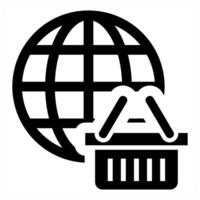 E Commerce icon concept in black color vector