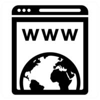 Domain icon concept in black color vector