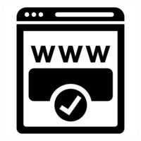 Domain Registration concept in black color vector