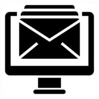 Email Receive icon concept in black color vector