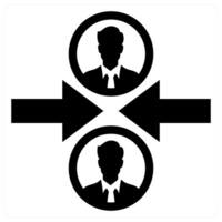 Employee Conflict icon concept in black color vector