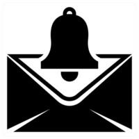 Email Alert icon in black color vector