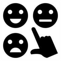 Feedback and ratings icon in black color vector