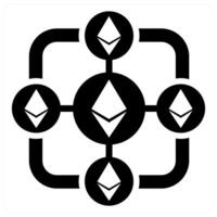 Ethereum Block Chain icon concept in black color vector