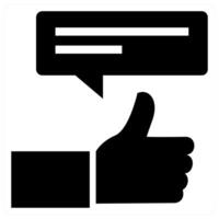 Feedback and response icon in black color vector