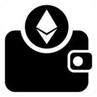 Ethereum Wallet icon concept in black color vector