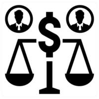 Equity icon concept in black color vector