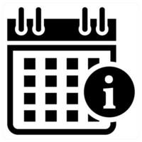 Event Information icon concept in black color vector