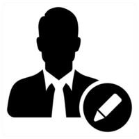 Edit Profile icon in black color vector