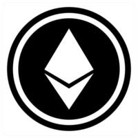 Ethereum icon concept in black color vector