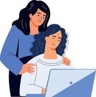 A flat style illustration showing a supportive friend vector