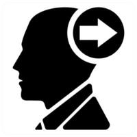 Forward Thinking icon in black color vector