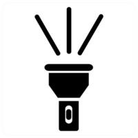 Flash Light icon concept in black color vector