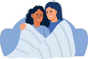 A flat style illustration showing friendly hug vector