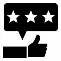 Feedback and reviews icon concept in black color vector
