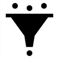 Filtering icon concept in black color vector