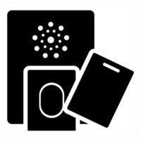 Fingerprint Card icon concept in black color vector