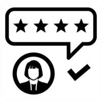 Feedback icon in black color vector
