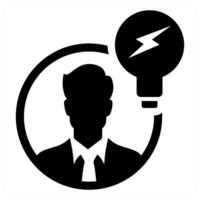 Find Idea icon concept in black color vector