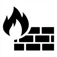 Firewall and bricks icon in black color vector