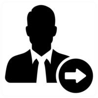 Forward Details icon concept in black color vector