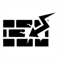 Firewall and wall icon in black color vector