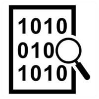 Find Data icon in black color vector