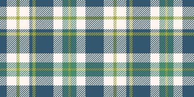A classic tartan plaid pattern featuring rich blue and green hues with white and yellow accents in a crisscrossed geometric design, creating a bold and timeless look suitable for textiles or decor. vector