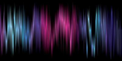 Abstract colorful bright rays and sound waves on black background graphic illustration. vector