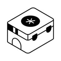 Trendy isometric icon showing a medical kit... vector