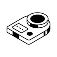 An editable isometric icon showing a obesity scale... vector