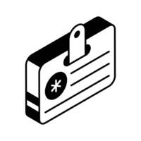 A visually appealing isometric icon of medical id... vector