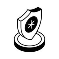 A customizable isometric icon representing medical insurance coverage... vector