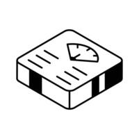 A captivating isometric icon of digital weight scale... vector