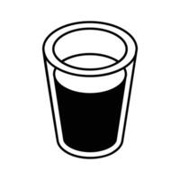 A trendy isometric icon representing clean drinking water glass... vector