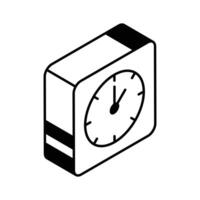 An editable isometric icon of round medical clock... vector