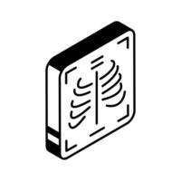 A well crafted isometric icon of ribs X-ray... vector