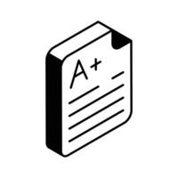Well designed isometric icon of medical report... vector