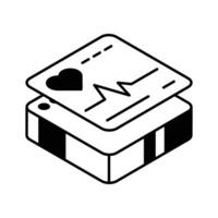 A visually engaging isometric icon for ecg reading... vector