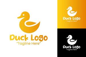 Minimalist Yellow Duck Logo in Circle Shape with Smooth Edges and Simple Branding Style vector
